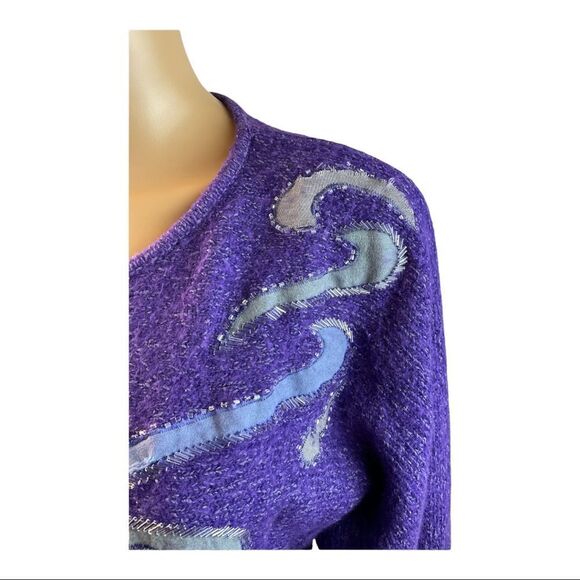 Cedars Women’s Vintage Purple Silk Angora Blend Sweater. Size Medium. - Picture 12 of 15
